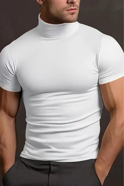 Oksit Αθλητικό ανδρικό μπλουζάκι Deux Slim Fit εύκαμπτο ζιβάγκο με κοντό μανίκι