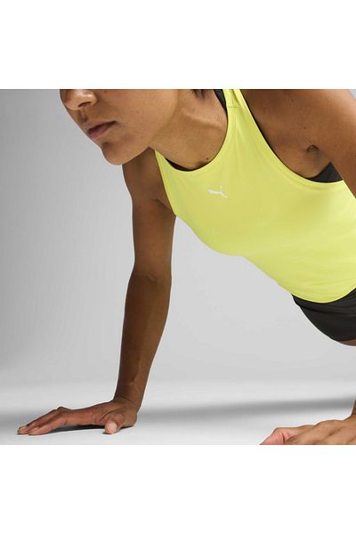 Puma Tricou verde pentru femei Cloudspun Racerback cu gât rotund