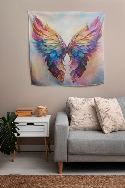 OZG DESİGN Renkli Kanatlar Duvar Örtüsü Ve Duvar Halısı