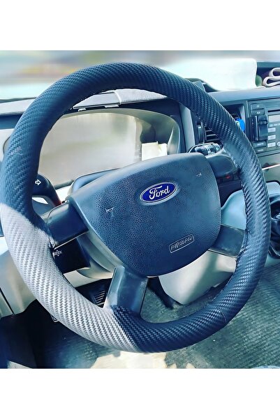 HASBAY DİKİŞLİ DİREKSİYON KILIFI KARBON DERİ SİYAH DİKİŞLİ FORD TRANSİT İÇİN