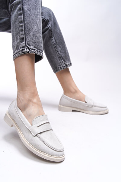 Riccon Mylmadia Kadın Loafer 0012665 Bej Süet
