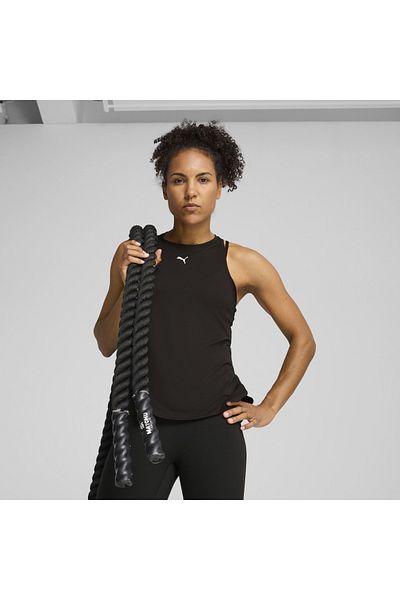 Puma قميص داخلي نسائي من Cloudspun Racerback برقبة دائرية باللون الأسود