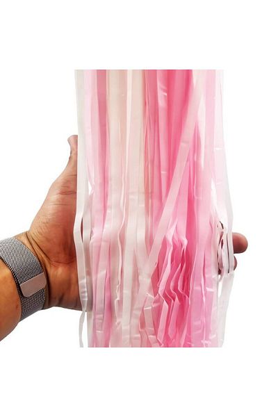 kidspartim Pink and White Transitional Table Tassel 240X 75 cm