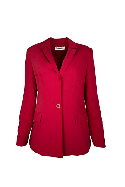 ADK Mağazacılık Tek Düğmeli Kırmızı Blazer Ceket