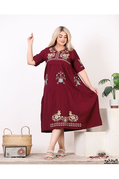Genrics Mid-length cotton jalabiya, suitable for receptions and home, flowing and comfortable to wear