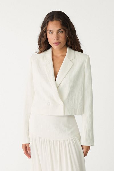 Stradivarius Cropped blazer with back ties