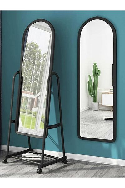 Taimi Simple And Elegant Mirror With Sturdy Stand Black 30x158cm