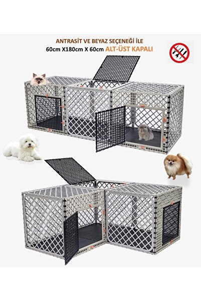 Leganest 60CM x 180CM x 60CM Alt Dolu-Üst Kapalı 3 Kapılı Köpek, Kedi, Tavşan...