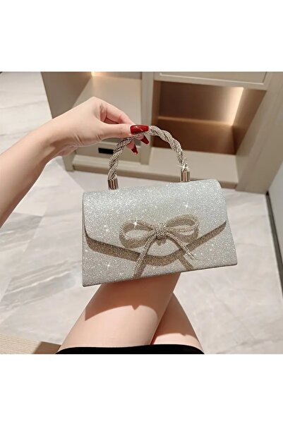 Global حقيبة يد سلسلة فضية اللون