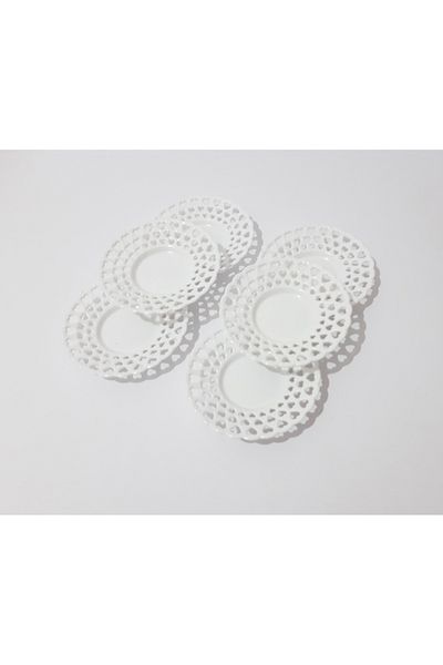 renkli çiçekler 6 Pieces Tea Plate Heart Patterned Melamine Tea Plate