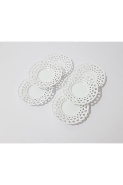 renkli çiçekler 6 Pieces Tea Plate Heart Patterned Melamine Tea Plate