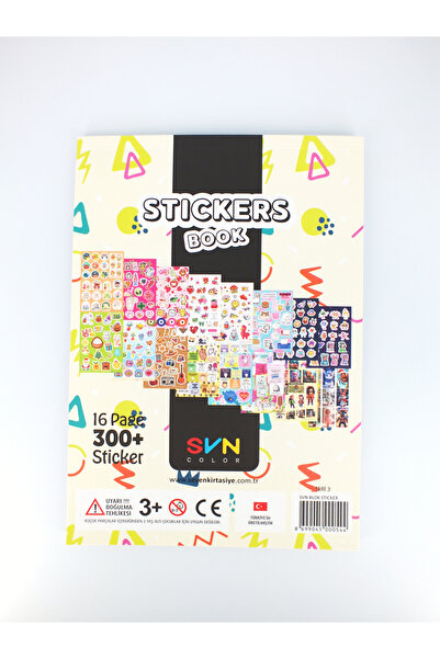 SVNCOLOR Sticker Book, Renkli Etiket Defteri, 300 Çıkartma, 16 Sayfa | Sevimli Ve Eğlenceli Sticker Set