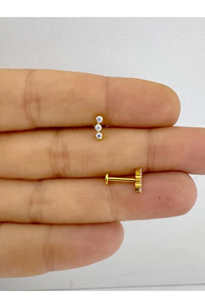 Arescollection 1 adet G23 TİTANİUM ( titanyum) tragus helix kıkırdak lobe conch uyumlu piercing