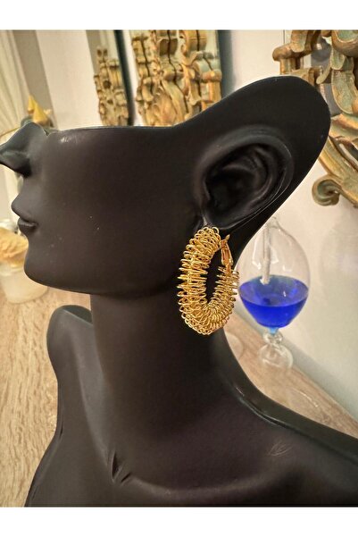 misstakıjewerly Steel Gold Color Hoop Wire Earrings