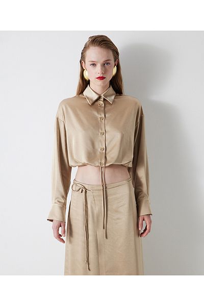 İpekyol Satin Crop Shirt - Relaxed Fit