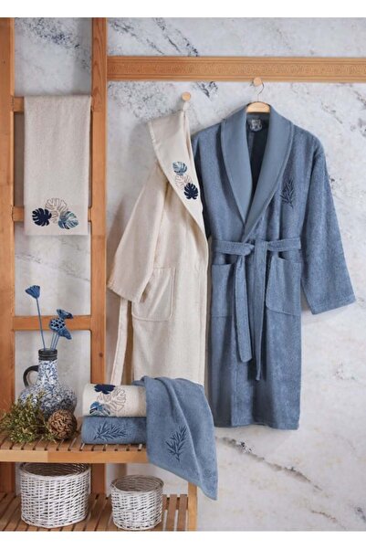 Okya Home Okya Mirabell Bathrobe Set 70% Bamboo 30% Cotton 6 Pcs J128