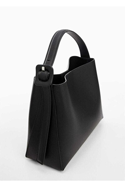 MANGO Woman Τσάντα shopper με λεπτομέρεια αγκράφα