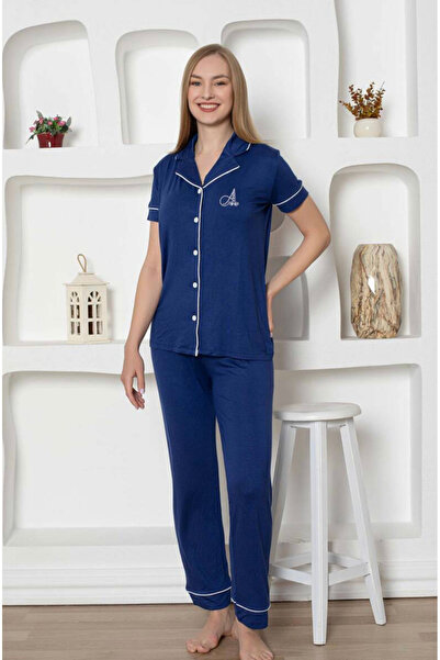 İpek Women's Short Sleeve Front Buttoned Pajama Set