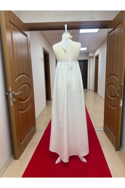 MODAHOBİMİZ Beyaz Sade Şık Ve Zarif Nikah Abiye Kadın Elbise