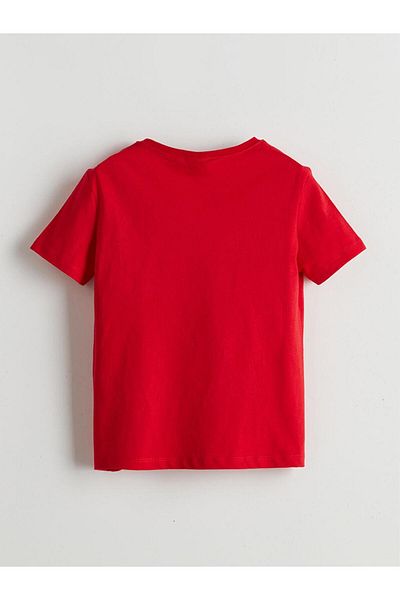 LC Waikiki Lcw Kids Red Crew Neck Ataturk Printed Girl's T-Shirt