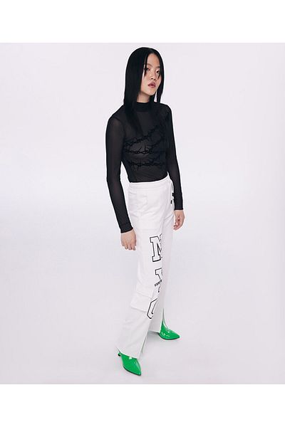 Twist Comfortable Cut Artwork Trousers