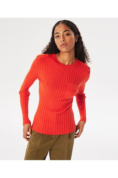Twist Simple Knitwear with Epaulettes