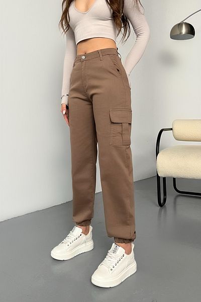 BİKELİFE Látkové kalhoty Mink Cargo Pocket Gabardine