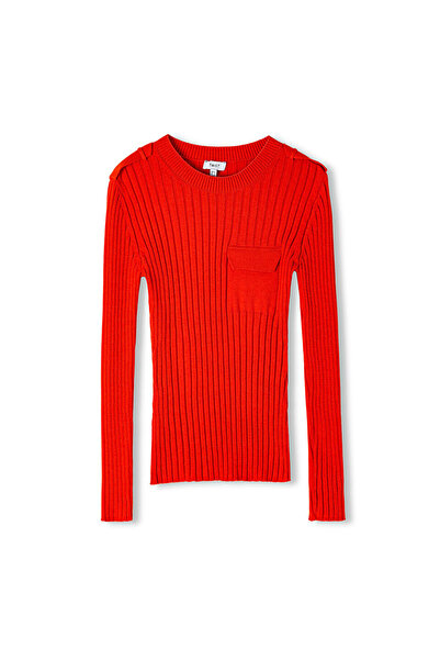 Twist Simple Knitwear with Epaulettes