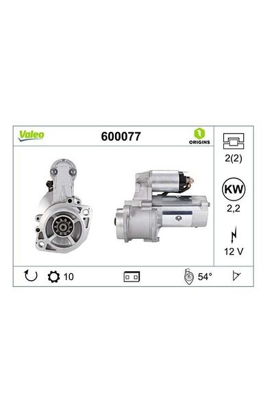 VALEO 12v Starter Motor 10 Teeth Hyundai H1/starex-kia Bongo