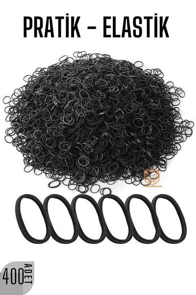 Transformacion Agrafă de păr din silicon negru, 400 buc mini elastic 720709