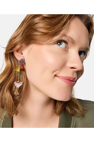 Twist Shiny Figured Earrings with Stone Detail