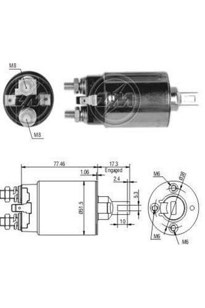 ZM 12v Starter Automatic Mitsubishi Type Em (HYUNDAI H100 SMALL TYPE)