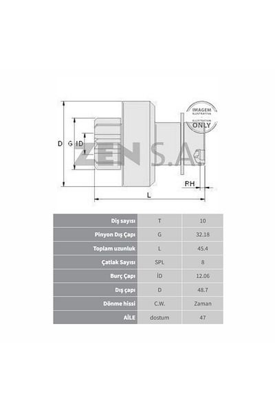 Zen Starter Gear Valeo Type 10 Teeth (8 CHANNEL) Nıssan-opel-renault