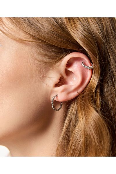 Twist Metal Hoop and Earring Set