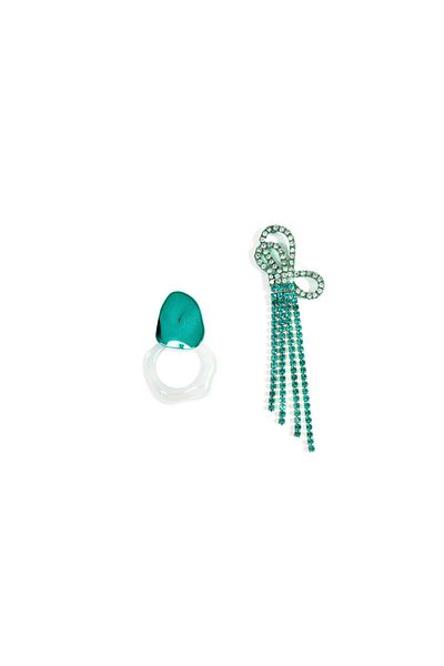 Twist Asymmetric Cut Crystal Jewelled Earrings