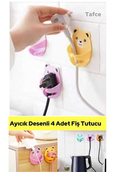tafce 4 Adet Ayıcık Desenli Laptop Airfryer Kettle Kablo Fiş Düzenleyici Duva...