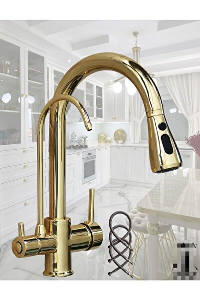 ema Gold Spiralli Arıtmali Mutfak Bataryası Gold Arıtmalı Batarya Gold Mutfak 3yollu Batarya