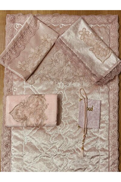 CONSTRAİN Çeyizlik 6 Parça Bohça Seccade Seti Kadife Yasini Şerif Tesbih Geli...