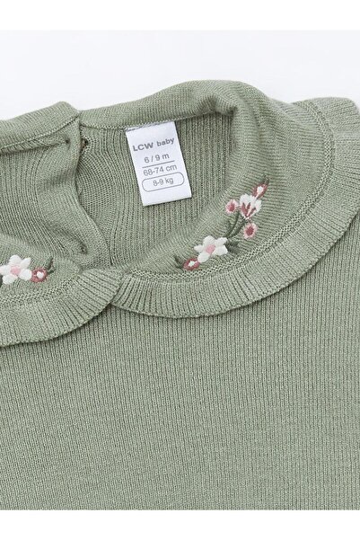 LC Waikiki Baby Collar Embroidered Girl's Sweater and Leggings 2-Piece Set (W4)