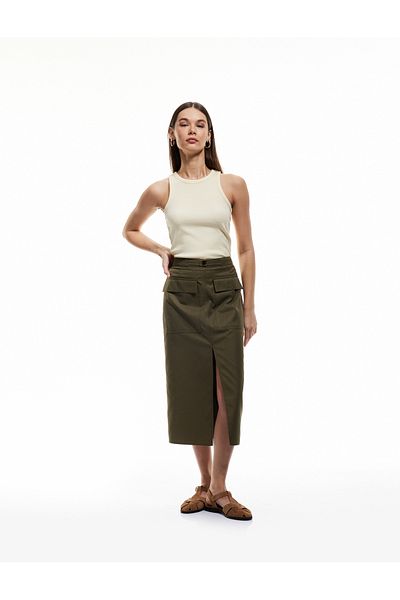 Koton Cotton Sleeveless Halter Neck Basic Ribbed Undershirt
