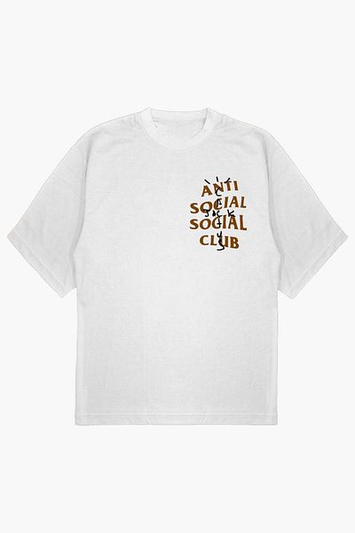 modaberry Tricou alb cu imprimeu Anti Social Club Cactus Jack Tricou supradimensionat cu mânecă scurtă de vară Ciclism