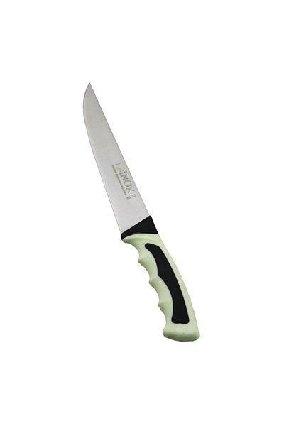 mrpurple No- 3 Butcher Meat Knife Soft Double Print Color Plastic Handle (4906)