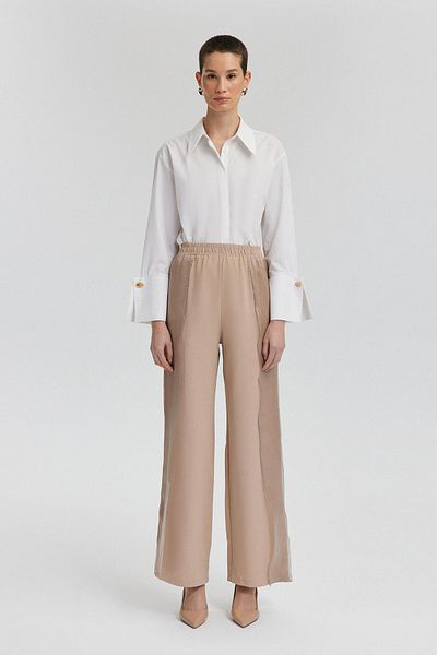 Touché Privé Linen Pants with Organze Detail