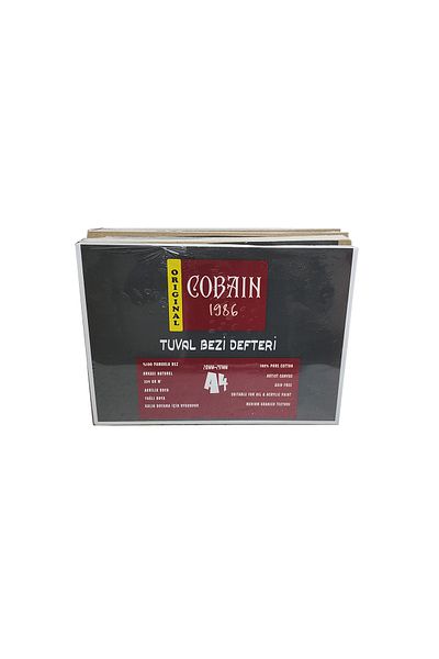 Bordosanat Cobain 50 Pcs Canvas Cloth Smooth Cut A4 (21X30Cm) 225Gr Primed for Acrylic Paint Oil