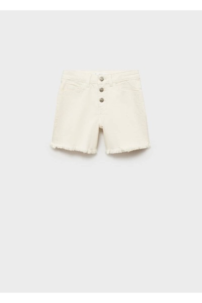 MANGO Kids Paçaları dikişsiz denim şort