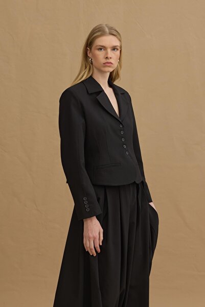 Fahhar Pleated Maxi Skirt - Black