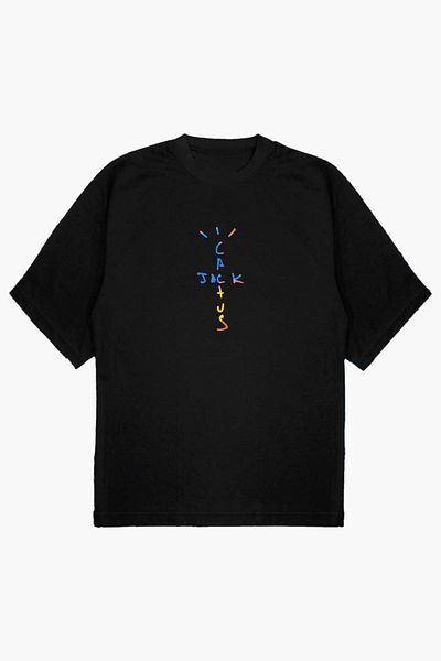 modaberry Pantaloni scurți Minimal Cactus Jack - Tricou cu mânecă scurtă de vară oversize cu imprimeu negru