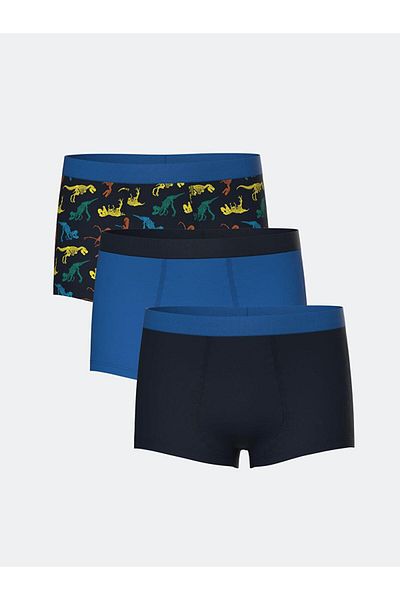 LC Waikiki Lcw Kids Navy Blue Printed Printed Boys' Boxers 3 Pcs