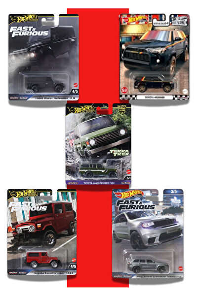 HOT WHEELS Premium 4X4 5'li Koleksiyon Seti JBL98-HCR18-HRT9-HNW48-HRV88