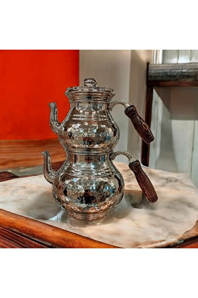 Bakır Center Bakır Çaydanlık Bakır Demlik Dövme Desenli El Yapımı Osmanlı Oca...